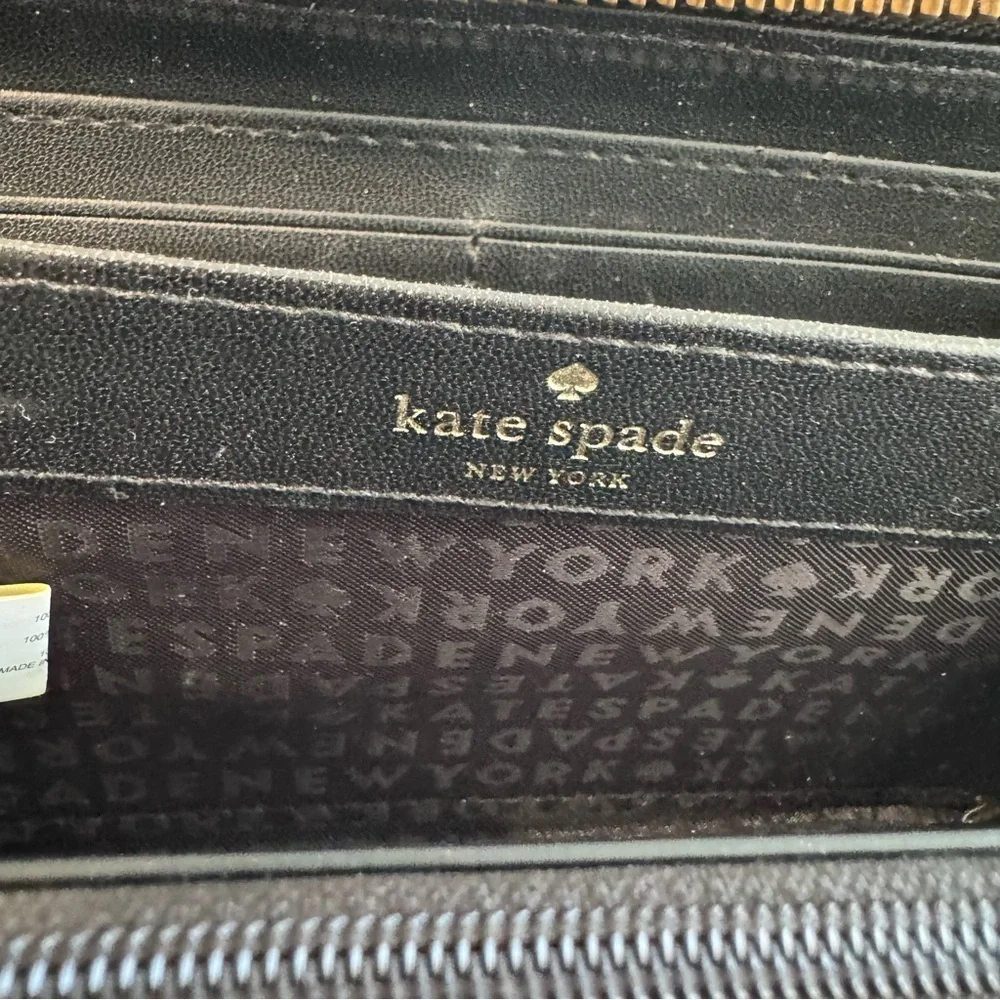 Kate Spade Large Black Pebbled Leather Continental Sienne Logo Wallet‎